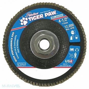WEILER H7345 Fiber Disc 4 1/2 in Dia 5/8in Arbor, 24AD47