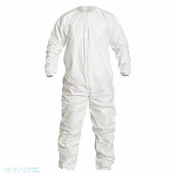 DUPONT Collared Coveralls Whte 2XL Elastic PK25, 24AF16