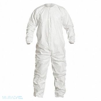 DUPONT Collared Coveralls White S Elastic PK25, 24AF42