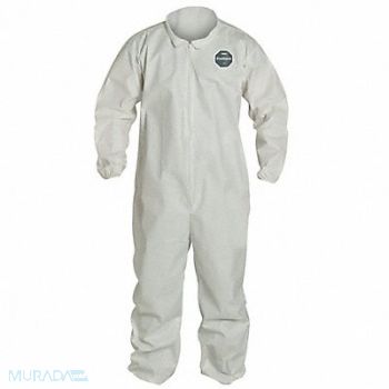 DUPONT D2212 Collared Coveralls Whte 5XL Elastic PK25, 24AF84