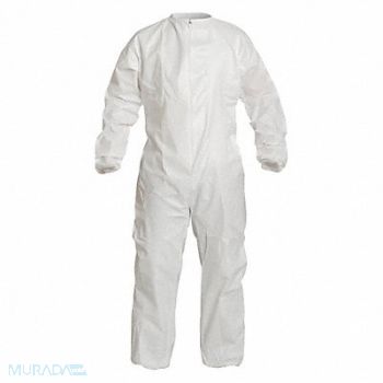 DUPONT Collared Coveralls White XL Elastic PK25, 24AF94