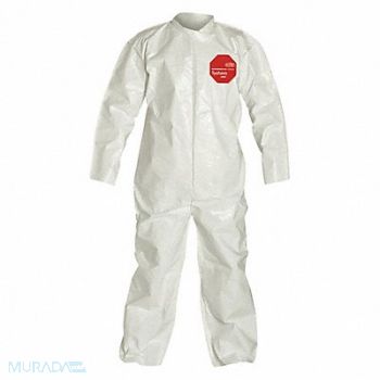 DUPONT Collared Coverall Open White XL PK12, 24AG20