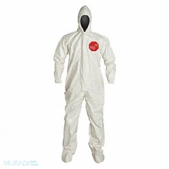 DUPONT Hooded Coverall Sock Boot White XL PK6, 24AG29