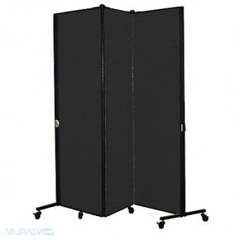 SCREENFLEX Portable Room Divider 5Ft 9In W Black, 24EM44