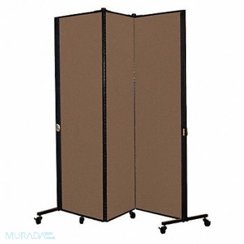 SCREENFLEX Portable Room Divider 5Ft 9In W Walnut, 24EM45