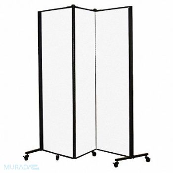 SCREENFLEX Portable Room Divider 5Ft 9In W Ice, 24EM53