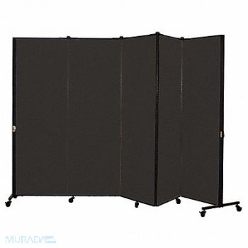 SCREENFLEX Portable Room Divider 9Ft 5In W Coal, 24EM62