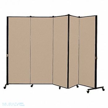 SCREENFLEX Portable Room Divider 9Ft 5In W Sndlwood, 24EM63