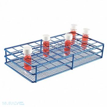 HEATHROW SCIENTIFIC Test Tube Rack Epoxy-Coated Steel Blue, 24EN38