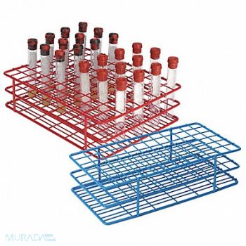 HEATHROW SCIENTIFIC Test Tube Rack Epoxy-Coated Steel Blue, 24EN39