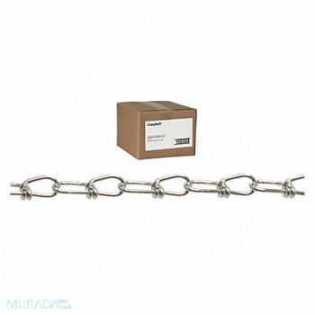 CAMPBELL 2/0 Inco Double Loop Chain Zinc 100Ft Ct, 24F297
