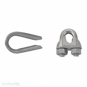 CAMPBELL 5/16In Wire Rope Clip Malleable Galv, 24G238