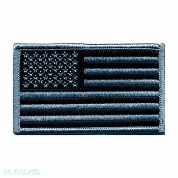 HEROS PRIDE Embroidered Patch U.S. Flag Silver/Black, 24GR26