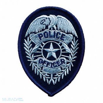 HEROS PRIDE Embrdrd Patch Police Off Slvr/Drk Navy, 24GR29