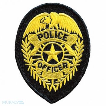 HEROS PRIDE Embrdrd Patch Police Officer Gold/Blck, 24GR31