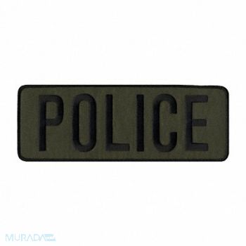 HEROS PRIDE Embrdrd Patch Police Blck on Olive Drab, 24GR34