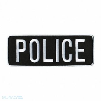 HEROS PRIDE Embroidered Patch Police White on Black, 24GR36