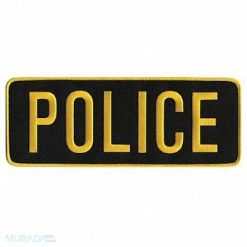 HEROS PRIDE Embrdrd Patch Police Medium Gold on Blck, 24GR38