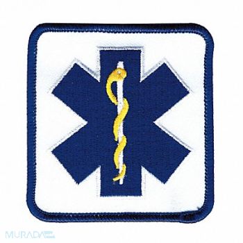 HEROS PRIDE Embroidered Patch Star of Life Wht Twill, 24GR42