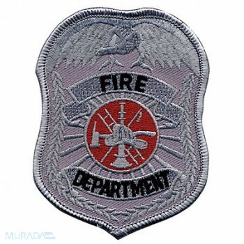 HEROS PRIDE Embroidered Patch Fire Department Silver, 24GR50