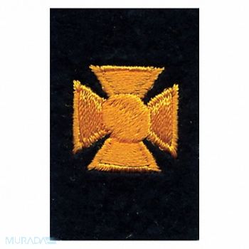 HEROS PRIDE Embrdrd Patch 1 Cross Drk Gold/Blck Felt, 24GR53