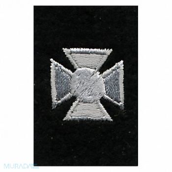 HEROS PRIDE Embrdrd Patch 1 Cross Slvr on Blck Felt, 24GR54