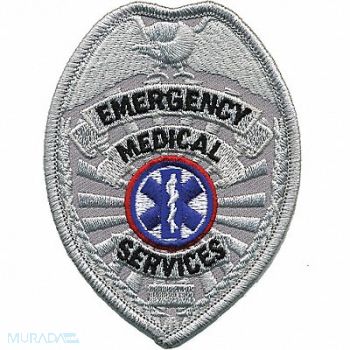 HEROS PRIDE Embrdrd Patch Emergency Medical Srv Slvr, 24GR57