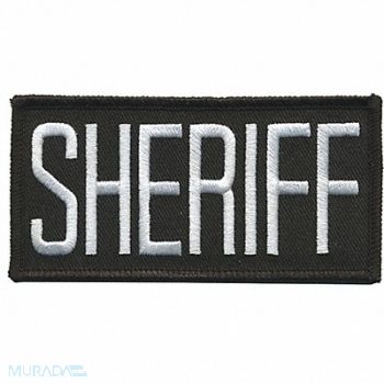 HEROS PRIDE Embroidered Patch Sheriff White on Black, 24GR60