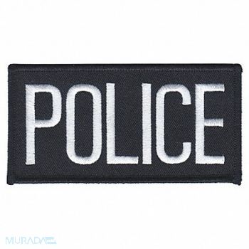 HEROS PRIDE Embroidered Patch Police White on Black, 24GR61