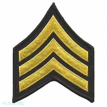 HEROS PRIDE Embrdrd Patch SGT Medium Gold on Blck PR, 24GR89