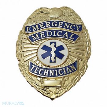 HEROS PRIDE Metal Badge Emergency Medical Tech Gold, 24GT11