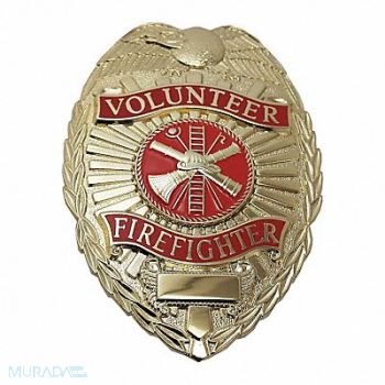 HEROS PRIDE Metal Badge Volunteer Firefighter - Oval, 24GT15