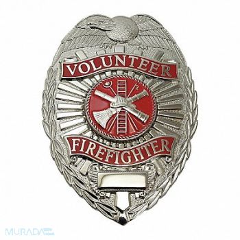 HEROS PRIDE Metal Badge Volunteer Firefighter - Oval, 24GT16