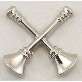 HEROS PRIDE Metal Rank Insignia Fire Bugles Nckl PR, 24GT78