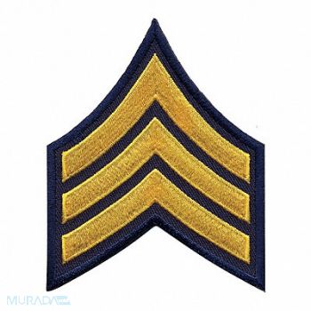HEROS PRIDE Embrdrd Patch SGT Med Gold/Navy Blue PR, 24GU08