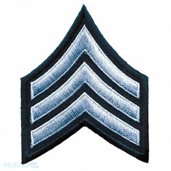 HEROS PRIDE Embrdrd Patch SGT Medium Grey on Blck PR, 24GU11
