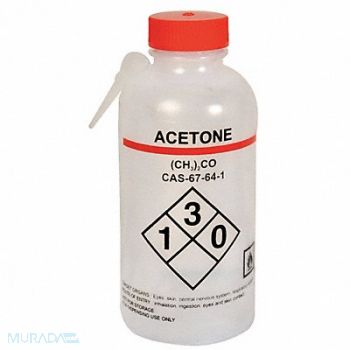 LAB SAFETY SUPPLY Wash Bottle 500mL Integrated Spout PK4, 24J877