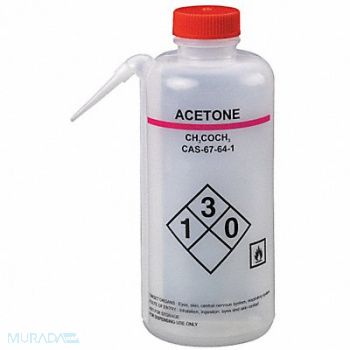 LAB SAFETY SUPPLY Wash Bottle 750mL Integrated Spout PK2, 24J878