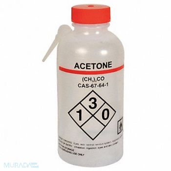 LAB SAFETY SUPPLY Wash Bottle 250mL Integrated Spout PK4, 24J879