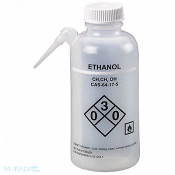 LAB SAFETY SUPPLY Wash Bottle 500mL Integrated Spout PK4, 24J881