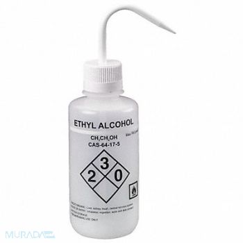 LAB SAFETY SUPPLY Wash Bottle 500mL Standard Spout PK6, 24J883