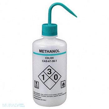 LAB SAFETY SUPPLY Wash Bottle 1000mL Plastic White PK4, 24J885