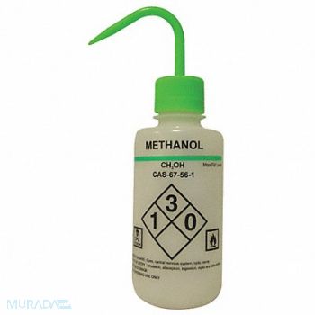 LAB SAFETY SUPPLY Wash Bottle 500mL Plastic White PK6, 24J886