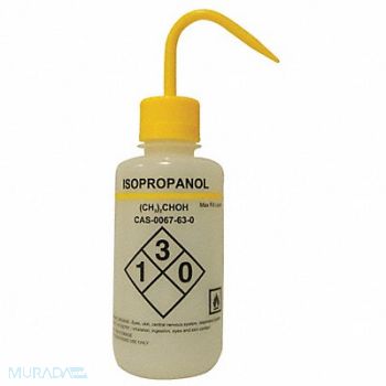 LAB SAFETY SUPPLY Wash Bottle 500mL Plastic White PK6, 24J889