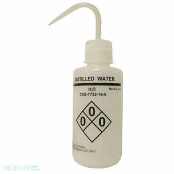 LAB SAFETY SUPPLY Wash Bottle 500mL Standard Spout PK6, 24J894