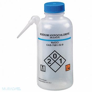 LAB SAFETY SUPPLY Wash Bottle 500mL Integrated Spout PK4, 24J895