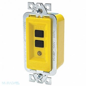 HUBBELL Yellow GFCI Module 20A 120VAC, 24JN94
