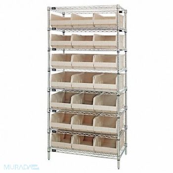 QUANTUM STORAGE SYSTEMS G7079 Bin Shlvng 21inx74inx36in Ivory, 24K171