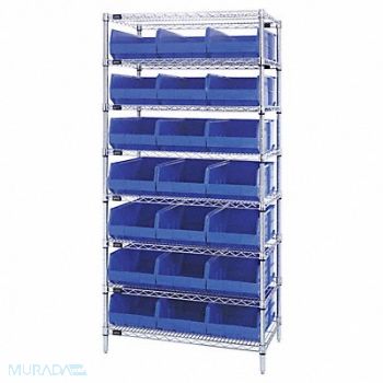 QUANTUM STORAGE SYSTEMS G7070 Bin Shlvng 12inx75inx36in Blue, 24K186