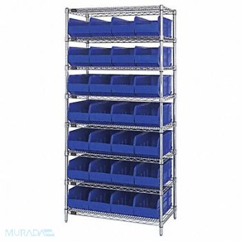 QUANTUM STORAGE SYSTEMS G7072 Bin Shlvng 14inx74inx36in Blue, 24K188
